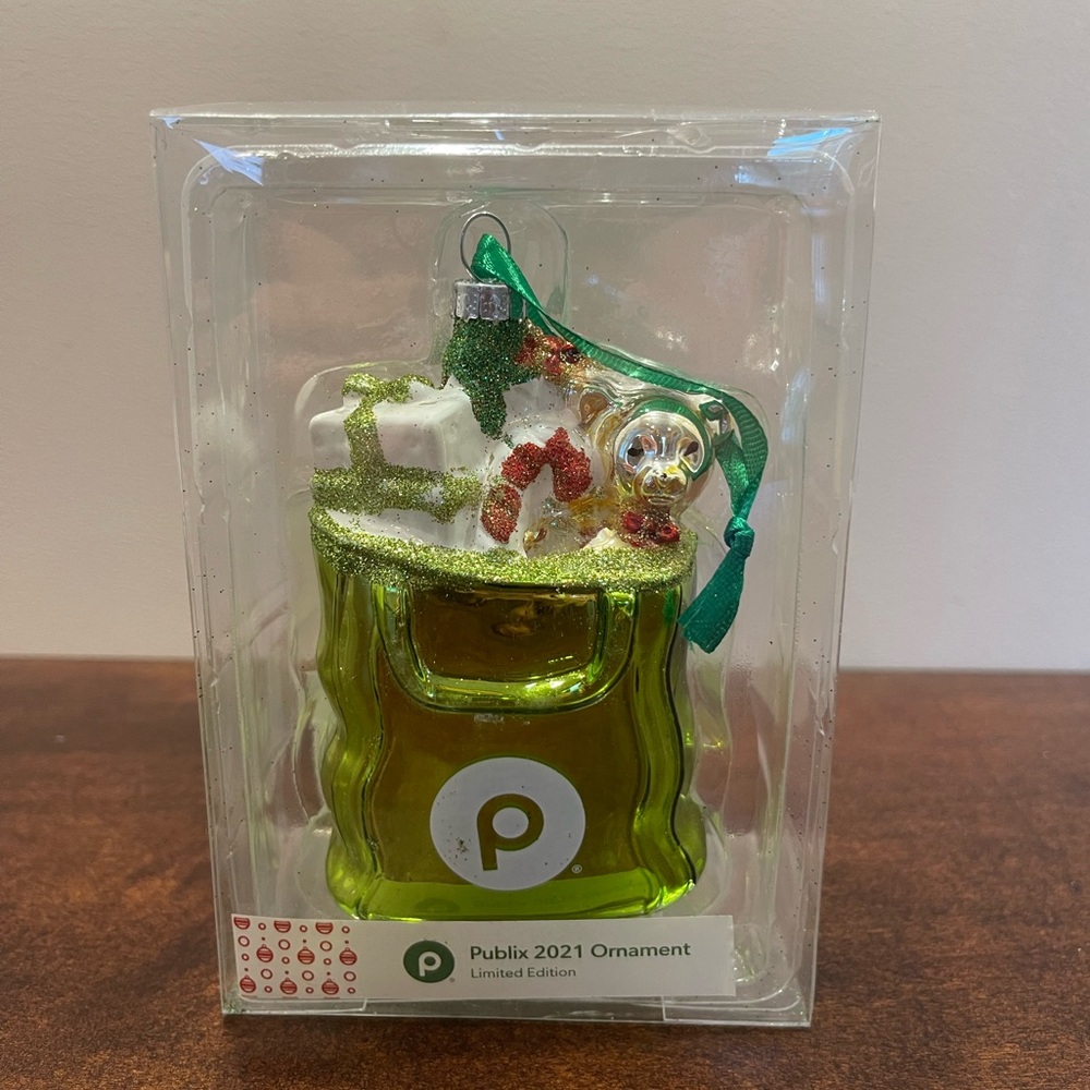 Publix 2021 Limited Edition Green Grocery Bag Ornament, NWT